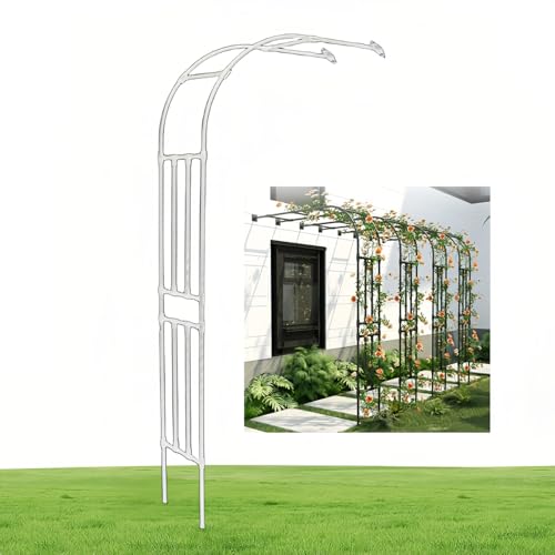 240cm Halbbogen Rosenbogen Metall Gartenbogen Geeignet Für Jede Art Von Rankpflanzen Breite 1.2/1.5/1.8/2.1/2.4/2.80m(White,180x240cm/5.9x7.8ft) von Generic