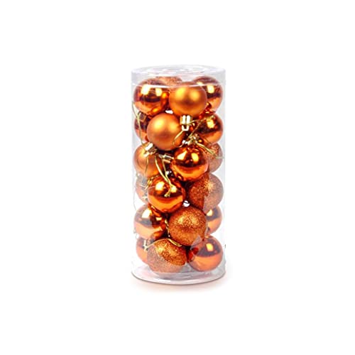 24Pcs Glänzende Weihnachtskugeln, Glänzender Weihnachtsbaum Vorhang Hängende Ornament Party Dekoration Kugeln 3cm, Orange von Generic