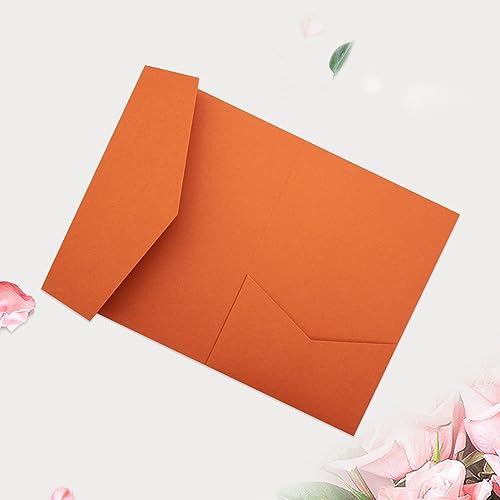 25 Stück Terrakotta A7 Pocket Einladungen (5,12 x 7,09) Trifold Hochzeitseinladungskarten für 12,7 x 17,8 cm Einladungen Hochzeit Brautdusche Verlobung Geburtstag Sweet 16 von Generic