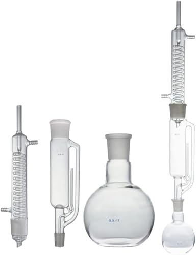 250 Ml Soxhlet-extraktionsapparat-Set Mit Graham-kondensator, Soxlet-extraktor Und 250-ml-flachkolben, Borosilikatglas 3.3 Glas Anpassbares Destillationsgerät, 250ml von Generic