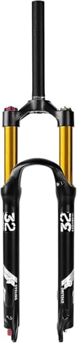 26/27.5/29 Ih 100mm Federweg, 1-1/8" Straight/Tapered MTB Vorderradgabel Mountainbike Gabel Zugstufe Adjust Disc Brake Qr 9mm, A, 26 von Generic