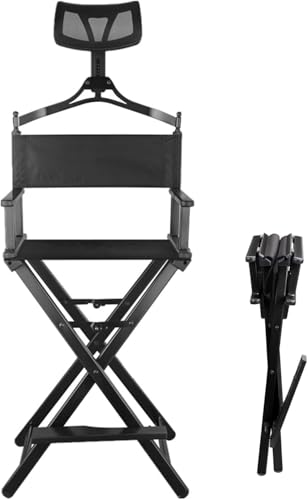 29 Hohe Klappbare Directors Artist Chair, Aluminium Directors Chair Mit Kopfstütze Für Studio Salon Vity, Protable Tall Folding Directors Chair, Rose Gold von Generic