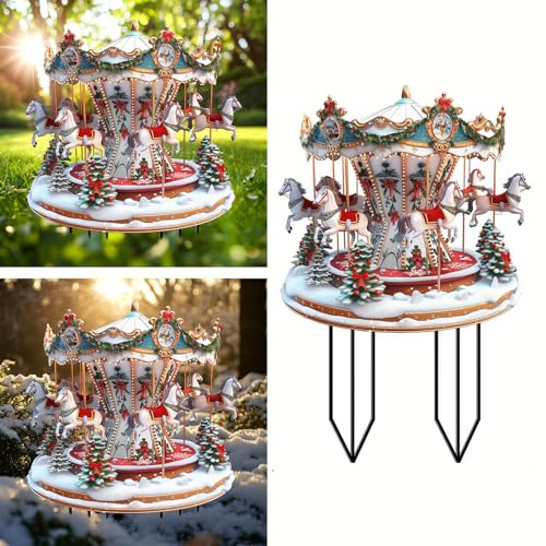 2D Acryl Weihnachten Karussell Garten Stapel Gartenstecker Rost Roststecker Herbst Herbstdeko Gartendeko Gartenstecker Dekofigur Gartenfigur Rostfigur Weihnachtsdeko Christmas Decorations 30cm (Weiß) 2D Acryl Weihnachten Karussell Garten Stapel Gartenstecker Rost Roststecker Herbst Herbstdeko Gartendeko Gartenstecker Dekofigur Gartenfigur Rostfigur Weihnachtsdeko Christmas Decorations 30cm (Weiß) von Generic