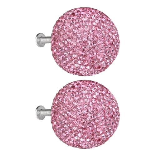 2Pcs Tür Griff Griffe Kleiderschrank Weiß Ball Form Schublade Glitter(Light red) von Generic