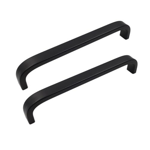 2er-Pack Küchentürgriffe Schrankgriffe Schubladengriffe for Schrank Kleiderschrank Badezimmer, Schwarz/Silber(128mm hole-Black) von Generic