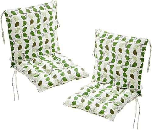 2er Pack Stuhlkissen Mit Rückenlehne Sitzkissen Mit Gurtband Niedriglehnenkissen Gartenstuhlkissen Abnehmbares Rückenpolster(P) von Generic