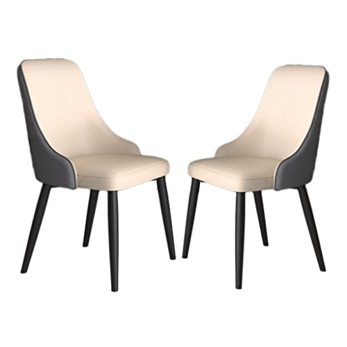 2er Set Esszimmerstühle Polsterküchenstühle mit soliden Metallfüßen, Küchenzeile Freizeitstühle Sessel Wohnzimmer Rezeption Eckstühle (Farbe: weiß, Größe: 2 von Generic
