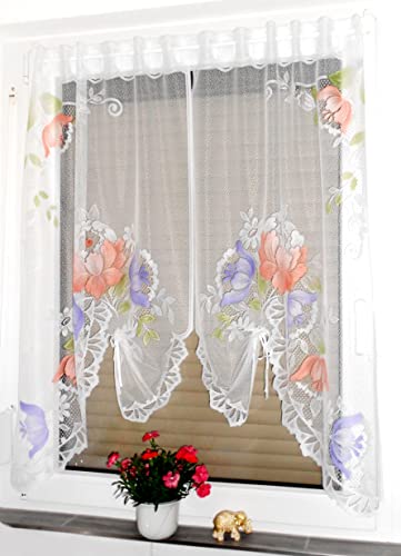 generic 2er Set Gardine Store Bistrogardine Scheibengardine weiß bunt Vorhang, 115 x 130 cm, je Schal 65 cm (L+B), mit Stangendurchzug, Polyester, 30°C waschbar generic 2er Set Gardine Store Bistrogardine Scheibengardine weiß bunt Vorhang, 115 x 130 cm, je Schal 65 cm (L+B), mit Stangendurchzug, Polyester, 30°C waschbar von generic
