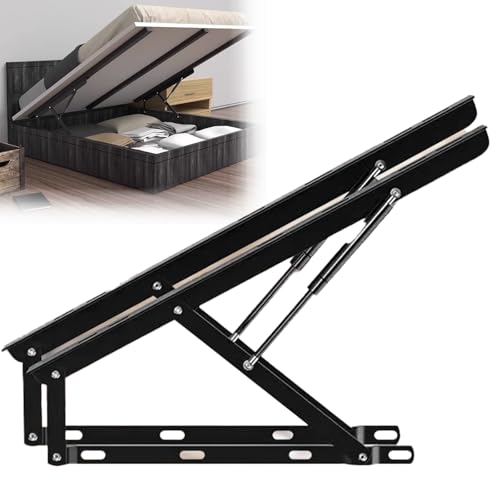 2er-Set Gasfeder-Bett-Stauraum-Hebesatz, Klappbett-Hebemechanismus, pneumatischer Hochleistungs-Gasfederstrebe, hydraulischer Bett-Gasfedersatz for Bettsofa(Milk,120cm) von Generic