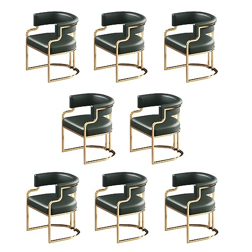 2er Set Moderne gepolsterte Niedriglehner Sessel mit Kunstleder Sitz Messing Beine Weiß Stilvolle Möbel für Küche Esszimmer Grün 8er Set 2er Set Moderne gepolsterte Niedriglehner Sessel mit Kunstleder Sitz Messing Beine Weiß Stilvolle Möbel für Küche Esszimmer Grün 8er Set von Generic
