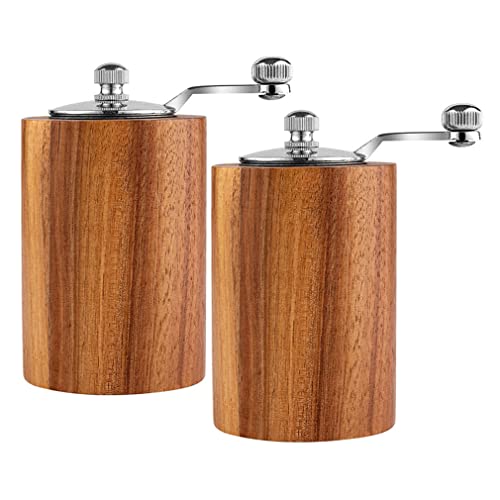 2er Set Salzmühle und Pfeffermühle, Holz Gewürzmühle mit Verstellbarem Keramikmahlwerk, Manuelle Handkurbel Salzmühlen & Pfeffermühle, Salz und Pfefferstreuer 2er Set Salzmühle und Pfeffermühle, Holz Gewürzmühle mit Verstellbarem Keramikmahlwerk, Manuelle Handkurbel Salzmühlen & Pfeffermühle, Salz und Pfefferstreuer von Generic