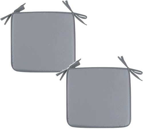 2er Set Sitzkissen Stuhlkissen 40 X cm Mit Bändern，Sitzpolster Für Stuhl Weiches Stuhlauflage Sitzauflage Dekokissen Innen- & Außenbereich(Gray) von Generic