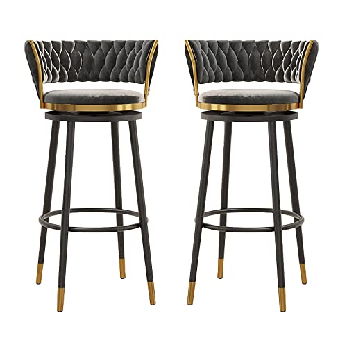 2er-Set drehbare Barhocker, Barstühle in Thekenhöhe mit weicher Rückenlehne und Metallbeinen, Frühstückshocker für die Küche, B Esszimmerstuhl/Kaffee/Sitzhöhe: 65 cm (Kaffee-Sitzhö 2er-Set drehbare Barhocker, Barstühle in Thekenhöhe mit weicher Rückenlehne und Metallbeinen, Frühstückshocker für die Küche, B Esszimmerstuhl/Kaffee/Sitzhöhe: 65 cm (Kaffee-Sitzhö von Generic