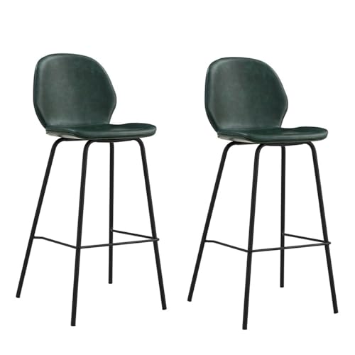 2er Set moderne Polsterhocker - Thekenstühle in Bordeaux mit einer Sitzhöhe von 75 cm (Tintegrün) von Generic