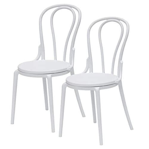 2er-Set - reduzierter Stückpreis! Elegante Vintage-Stühle für klassisch oder modernes Wohnzimmer, Küche, Esszimmer, Restaurant und Café. Traditioneller rustikaler skandinavischer Stil. (White, 2) von Generic