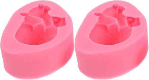 2pcs Halloween Human Heart Mold Kleine 3D Silikon Herz Geformte Eiscreme Mousse Form Fondant DIY von Generic