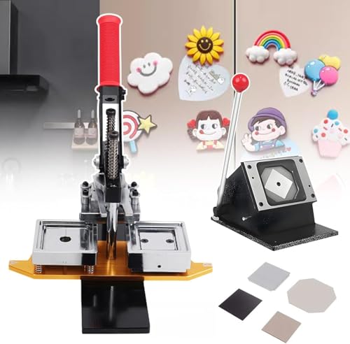 2x2inch Square Kühlschrank Magnete Badge Maker Maschine DIY Foto Kühlschrank Aufkleber Magnet Presse Maschine Papierschneider 100/1000pcs Materialien, 50 * 50mm+100Set von Generic