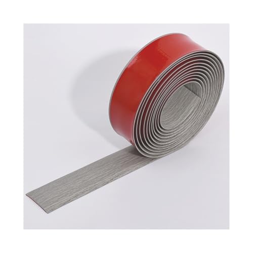 3,3' 6,6' 9,8' Selbstklebende Bodenübergangsleiste Vinyl-Türschwellenrampe Teppichkantenleiste Laminat Flache Trennwand Bodenbelag(Light gray,3.3ftx5cm) von Generic