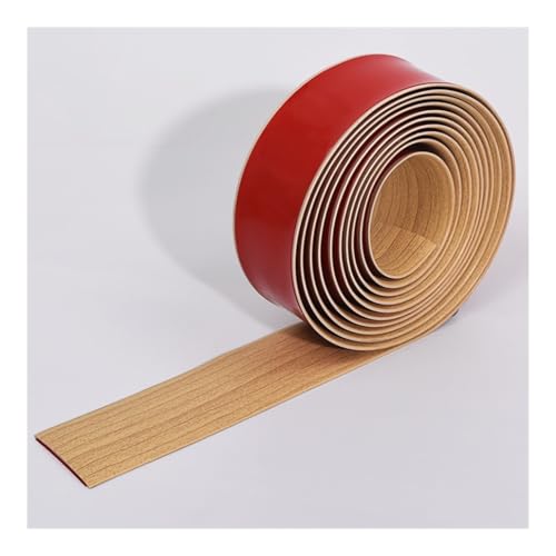 3,3' 6,6' 9,8' Selbstklebende Bodenübergangsleiste Vinyl-Türschwellenrampe Teppichkantenleiste Laminat Flache Trennwand Bodenbelag(Oak wood,3.3ftx4cm) von Generic