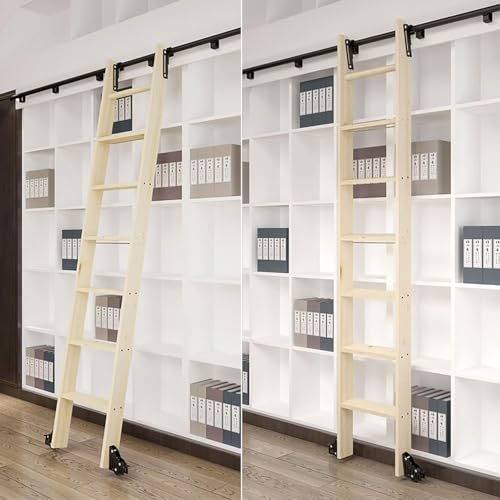 3,3 Ft-26,2 Ft Hook On Rolling Library Ladder Track Kit, Rollleiter Hardware Library Schiebeleiter Hardware Kit Mattschwarz Stand Up Zugfeste Runde Schiene, One Color, 23ft/700cm Track kit 3,3 Ft-26,2 Ft Hook On Rolling Library Ladder Track Kit, Rollleiter Hardware Library Schiebeleiter Hardware Kit Mattschwarz Stand Up Zugfeste Runde Schiene, One Color, 23ft/700cm Track kit von Generic