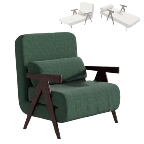 3 In 1 Schlafsessel, Schlafsofa Mit Bettfunktion Relaxsessel Mit 5-Fach Verstellbare Rückenlehne Platzsparendes Gästebett Für Wohnzimmer, 2 Farboptionen(Green 1,190 * 85 * 30cm) von Generic