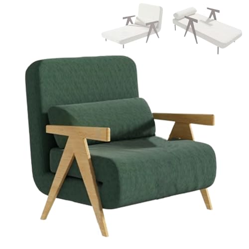 3 In 1 Schlafsessel, Schlafsofa Mit Bettfunktion Relaxsessel Mit 5-Fach Verstellbare Rückenlehne Platzsparendes Gästebett Für Wohnzimmer, 2 Farboptionen(Green 2,190 * 55 * 30cm) von Generic