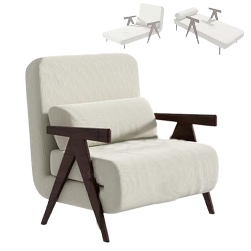 3 In 1 Schlafsessel, Schlafsofa Mit Bettfunktion Relaxsessel Mit 5-Fach Verstellbare Rückenlehne Platzsparendes Gästebett Für Wohnzimmer, 2 Farboptionen(White 1,190 * 55 * 30cm) von Generic