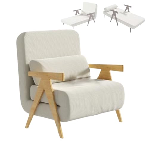 3 In 1 Schlafsessel, Schlafsofa Mit Bettfunktion Relaxsessel Mit 5-Fach Verstellbare Rückenlehne Platzsparendes Gästebett Für Wohnzimmer, 2 Farboptionen(White 2,190 * 85 * 30cm) von Generic