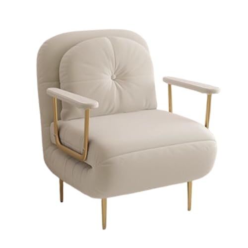 3 In 1 Schlafsessel Mit Bettfunktion Mit 6-Fach Verstellbare Rückenlehne Ausziehbett 190cm Relaxsessel Sofabett Klappbar Für Zuhause Büro(White,190 * 68 * 30cm) von Generic
