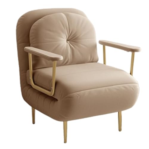 3 In1 Konvertierbarer Schlafsessel Mit Bettfunktion, Verstellbarer Rückenlehne & Kratztuch-Oberfläche Mit Kopfkissen Für Wohnzimmer, Bis 200kg Tragfähigkeit(Brown,80 * 72cm) von Generic