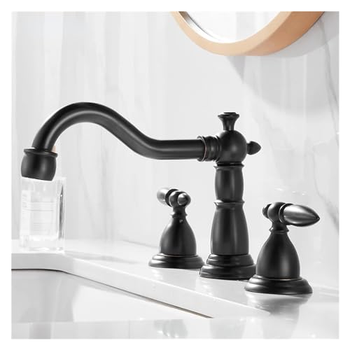 3 PCS Badezimmerarmaturen Doppelhalter Dreiloch-Waschbecken-Waschtisch-Deckmontage-Mischbatterie, Wasserhahn Edelstahl 3 PCS Badezimmerarmaturen Doppelhalter Dreiloch-Waschbecken-Waschtisch-Deckmontage-Mischbatterie, Wasserhahn Edelstahl von Generic