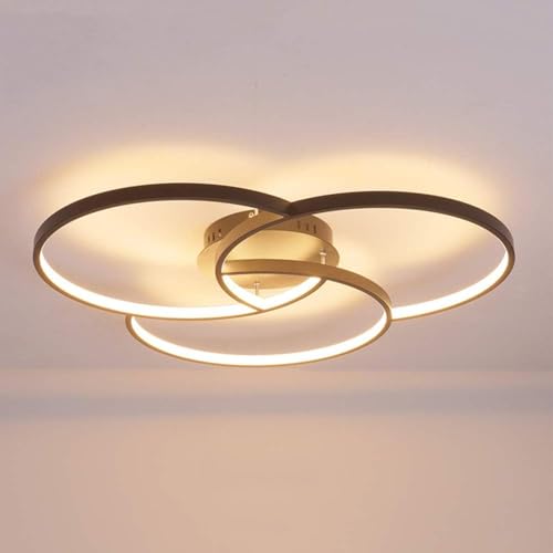 3 Ringe Deckenleuchte Led Unterputz-deckenleuchte Moderne Deckenleuchte Runder Kronleuchter Für Schlafzimmer Esszimmer Wohnzimmer, Black+warm White, 90cm 58W 3 Ringe Deckenleuchte Led Unterputz-deckenleuchte Moderne Deckenleuchte Runder Kronleuchter Für Schlafzimmer Esszimmer Wohnzimmer, Black+warm White, 90cm 58W von Generic