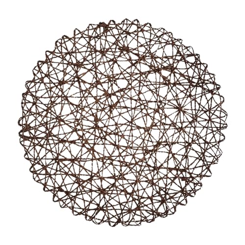 3 Stück Esstisch Unterlage Feines Papierschnur Tischset Rund Zufällig Geflochten Tisch Isoliermatte Papierschnur Dekorative Tischset (Brown) von Generic