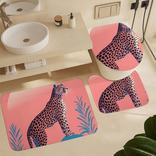 3 Teiliges Badteppich Set Malist Style Leopard U-Form Badteppich WC Vorleger rutschfest,Mikrofaser für Dekoration Boden 3 Teiliges Badteppich Set Malist Style Leopard U-Form Badteppich WC Vorleger rutschfest,Mikrofaser für Dekoration Boden von Generic