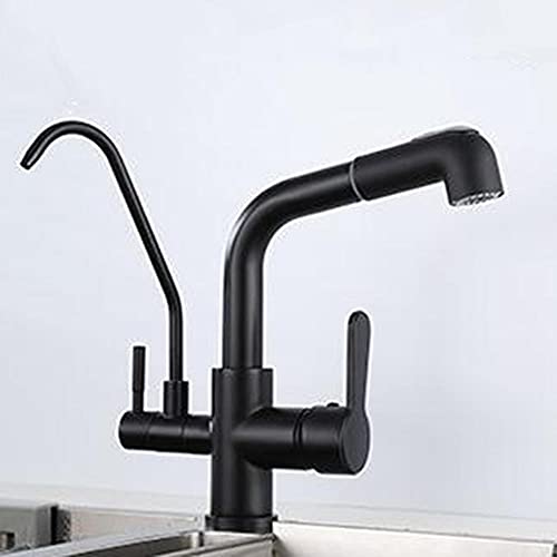 3-Wege-Auszieh-Küchenarmatur mit Warm-/Kaltwasser, Multifunktions-2-Modi, Messingkonstruktion, schwarzes Finish, stilvolles Kronleuchter-Design für Moderne Spülbecken 3-Wege-Auszieh-Küchenarmatur mit Warm-/Kaltwasser, Multifunktions-2-Modi, Messingkonstruktion, schwarzes Finish, stilvolles Kronleuchter-Design für Moderne Spülbecken von Generic