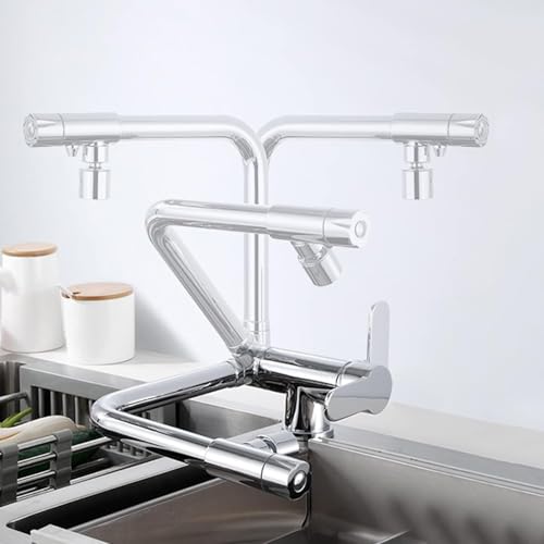 3-Wege-küchenarmatur Chrom Trinkwasserhahn Klappbare Küchenarmatur 360 Grad Schwenkbarer Auslauf Küchenspüle Mischbatterie, A, Single Mode 3-Wege-küchenarmatur Chrom Trinkwasserhahn Klappbare Küchenarmatur 360 Grad Schwenkbarer Auslauf Küchenspüle Mischbatterie, A, Single Mode von Generic