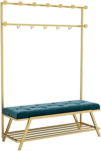 3-in-1 Eingangshalle Flur Baum Mit Lagerregalen Industrielles Eingangsgarderobenregal Aufbewahrungsregal Mit Schuhbankhaken Für Schlafzimmer Robuste Und Einfache Montage, Blue a, 60x35x175cm 3-in-1 Eingangshalle Flur Baum Mit Lagerregalen Industrielles Eingangsgarderobenregal Aufbewahrungsregal Mit Schuhbankhaken Für Schlafzimmer Robuste Und Einfache Montage, Blue a, 60x35x175cm von Generic
