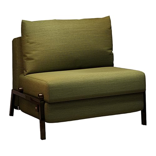 3 in 1 Gemütlicher Hocker mit Schlaffunktion Schlafsessel Klappbar Gästebett mit Schaumstoffmatratze Kord Stoff Sofabett für Schlafzimmer, Jugendzimmer, Wohnzimmer(Green,187 * 85 * 26cm) von Generic