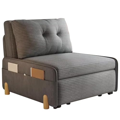 3-in-1 Schlaferstuhl Multifunktional Schlafsessel mit Bettfunktion Bequem Umwandelbares Sesselbett mit Kissen und Seitentasche, für Büros Wohnzimmern Schlafzimme(Gray 03,30.7in/78cm) von Generic