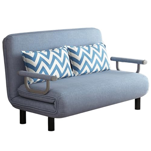 3-in-1 Schlafsofa it Schlaffunktion Ergonomie Baumwolle Und Leinen Gästebett Klappbar 6-fach Verstellbare Rückenlehne Abnehmbar und Waschbar Chaiselongue Sofa Belastbar Bis 300 Kg(Blue,190*120*26cm) von Generic