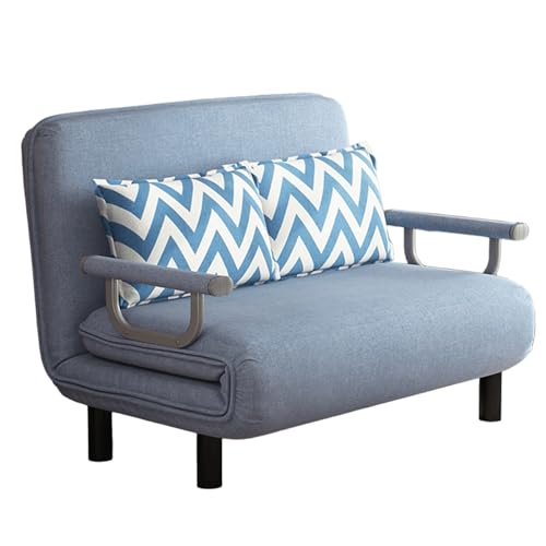 3-in-1 Schlafsofa it Schlaffunktion Ergonomie Baumwolle Und Leinen Gästebett Klappbar 6-fach Verstellbare Rückenlehne Abnehmbar und Waschbar Chaiselongue Sofa Belastbar Bis 300 Kg(Blue,190*100*26cm) von Generic