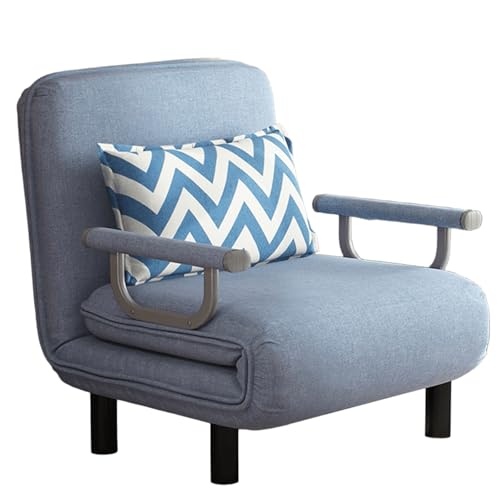 3-in-1 Schlafsofa it Schlaffunktion Ergonomie Baumwolle Und Leinen Gästebett Klappbar 6-fach Verstellbare Rückenlehne Abnehmbar und Waschbar Chaiselongue Sofa Belastbar Bis 300 Kg(Blue,190*68*26cm) von Generic