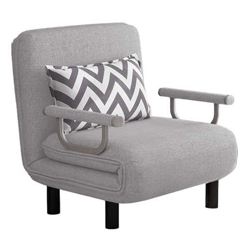 3-in-1 Schlafsofa it Schlaffunktion Ergonomie Baumwolle Und Leinen Gästebett Klappbar 6-fach Verstellbare Rückenlehne Abnehmbar und Waschbar Chaiselongue Sofa Belastbar Bis 300 Kg(Gray,190*68*26cm) von Generic