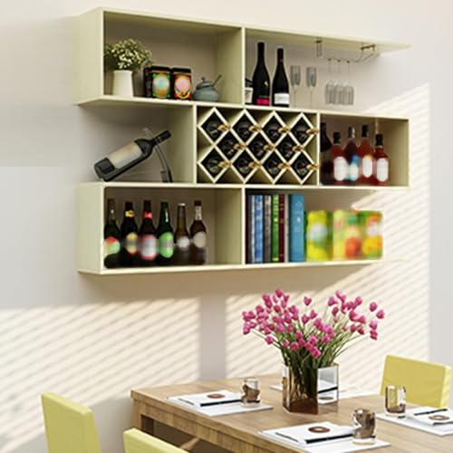 3-stöckiger wandmontierter Weinhalter mit Glasregal - Moderner Weinschrank für Restaurants und Bars - Stilvolle, platzsparende Lösung für die Weinlagerung und -präsentation 3-stöckiger wandmontierter Weinhalter mit Glasregal - Moderner Weinschrank für Restaurants und Bars - Stilvolle, platzsparende Lösung für die Weinlagerung und -präsentation von Generic