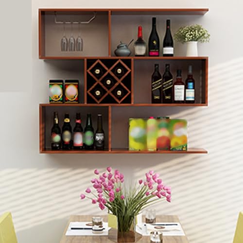 3-stöckiges wandmontiertes Weinglasregal - moderner Hängehalter für Weingläser, ideal für zu Hause, Restaurant & Bar - stilvolle Weinschrankregaldekoration von Generic