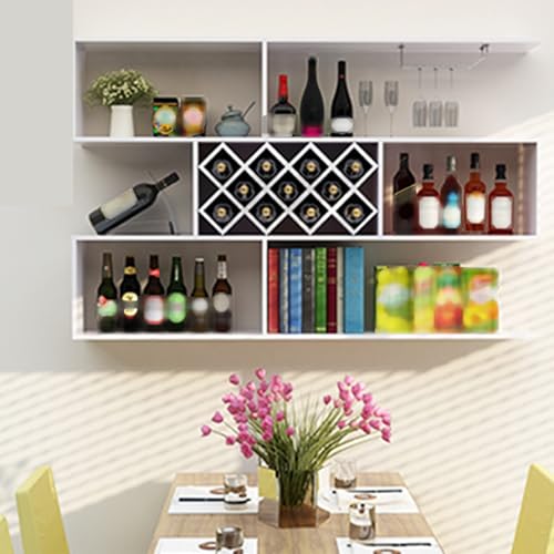3-stöckiges wandmontiertes Weinregal mit Glashalter - Eleganter hängender Weinschrank für zu Hause Restaurant & Bar - Stilvolle Wanddekoration 3-stöckiges wandmontiertes Weinregal mit Glashalter - Eleganter hängender Weinschrank für zu Hause Restaurant & Bar - Stilvolle Wanddekoration von Generic