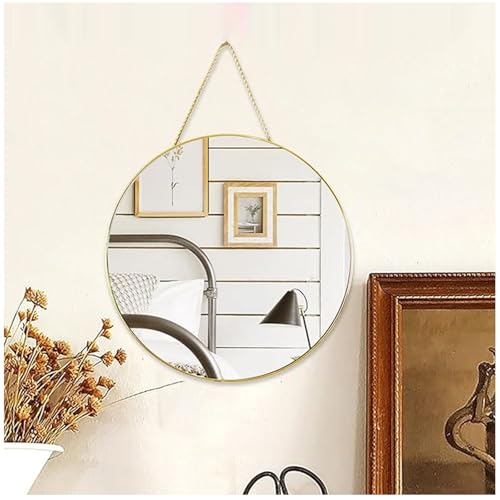 30 Cm Kleiner Runder Wandspiegel, Golden Style Spiegel Rund, Goldfarbener Badezimmerspiegel, Für Badezimmer, Waschtisch, Wohnzimmer, Schlafzimmer, Eingang Wanddekoration(40cm) von Generic