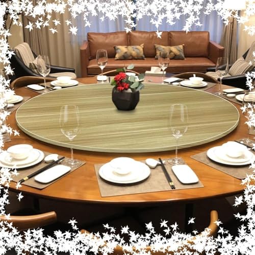 30-Zoll-großer Esstisch-Plattenspieler Home Kitchen Drehbares Serviertablett Holz Lazy Susan Plattenteller Runder Drehbarer Tischplatten-Organizer, Walnut, 100cm(40") von Generic