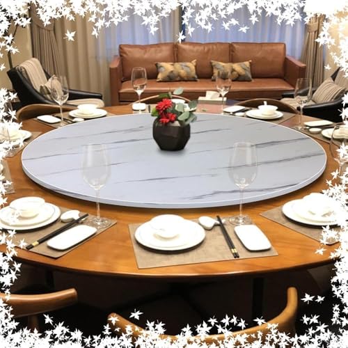 30-Zoll-großer Esstisch-Plattenspieler Home Kitchen Drehbares Serviertablett Holz Lazy Susan Plattenteller Runder Drehbarer Tischplatten-Organizer, White Stripes, 100cm(40") von Generic