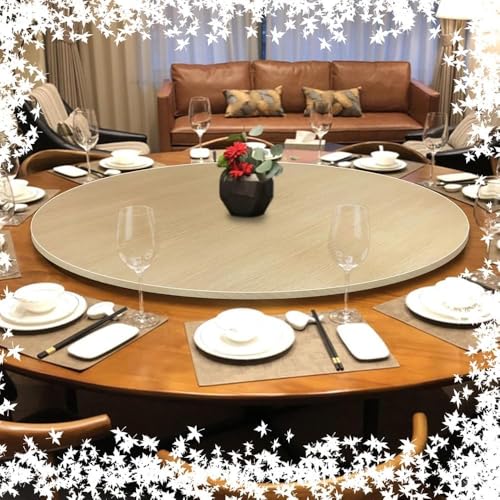 30-Zoll-großer Esstisch-Plattenspieler Home Kitchen Drehbares Serviertablett Holz Lazy Susan Plattenteller Runder Drehbarer Tischplatten-Organizer, Wood, 80cm(30") von Generic